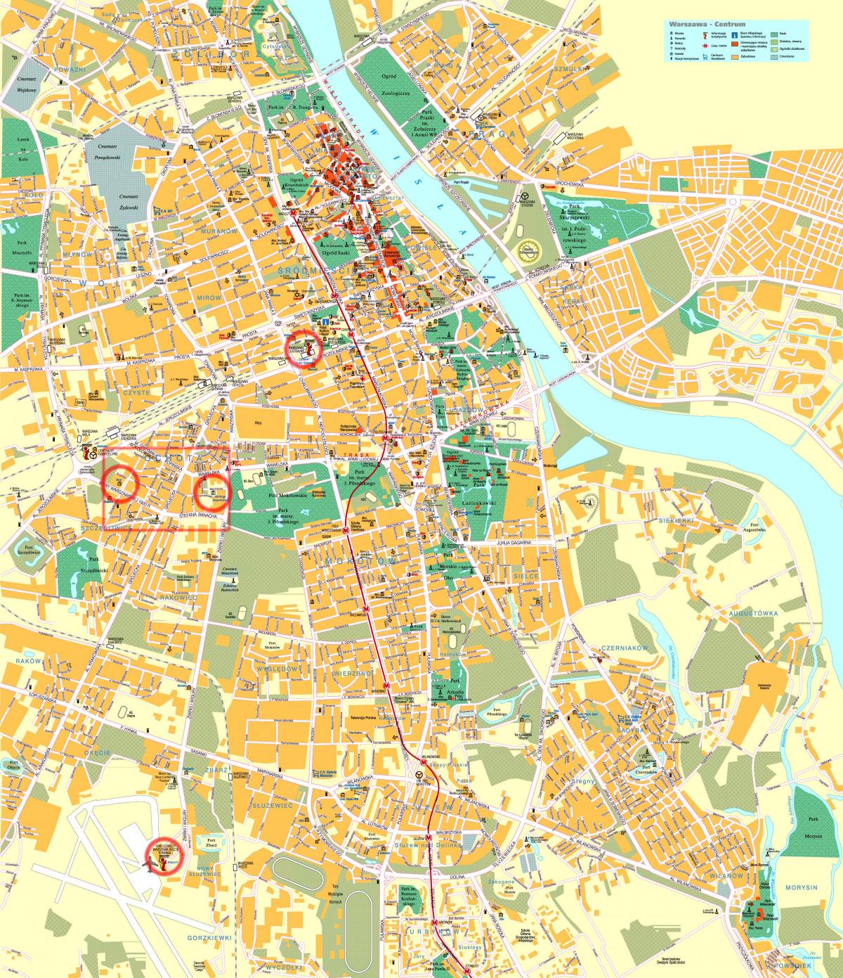 utca térkép Varsó városközpont