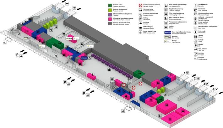 Varsói chopin repülőtér terminál térkép
