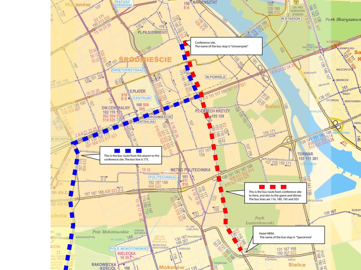 Térkép Varsó busz út 175 