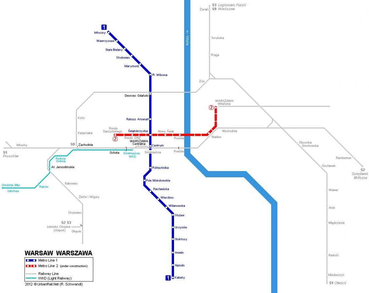 térkép metro Varsó