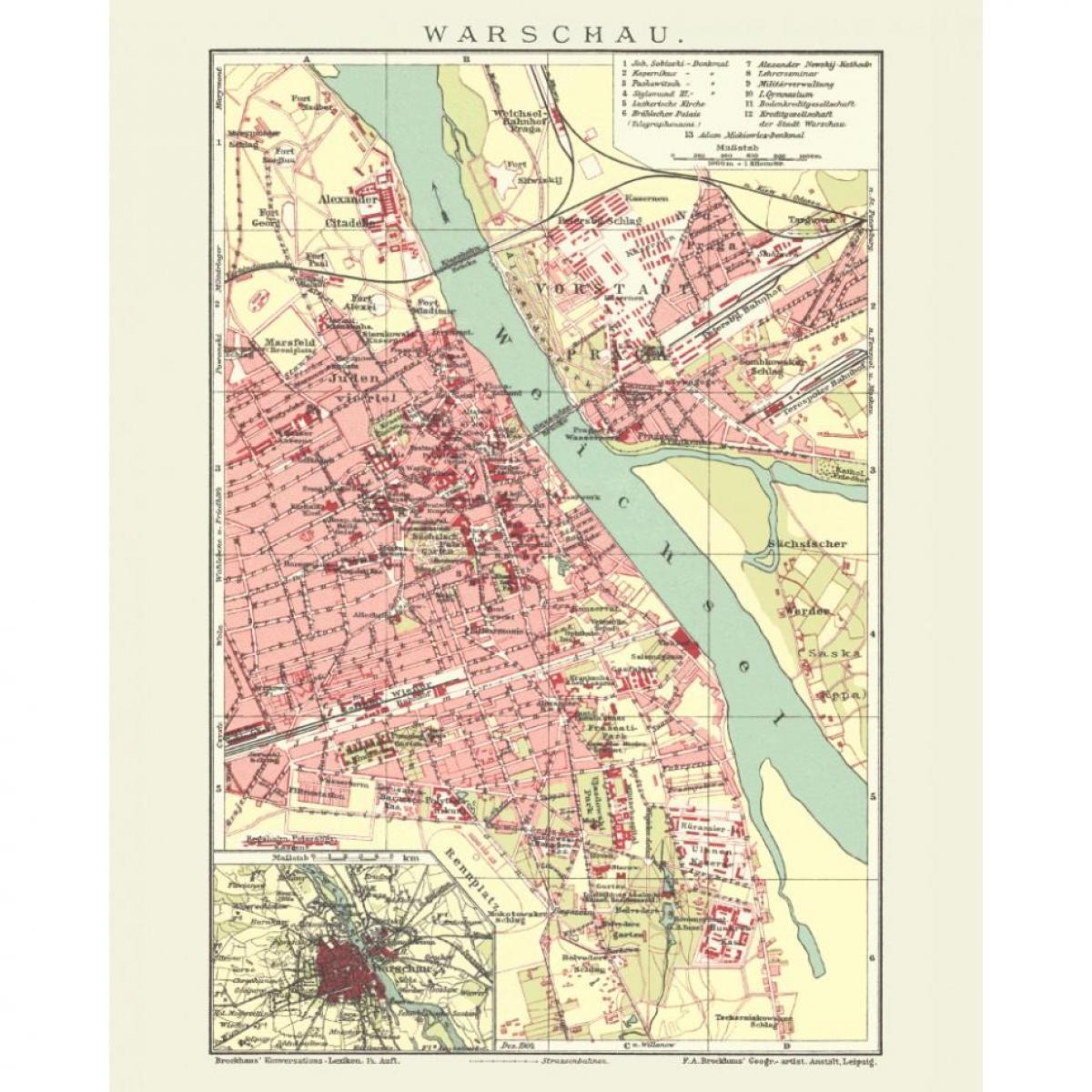 a régi város Varsó térkép