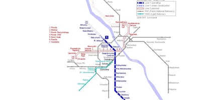 Varsói metró térkép