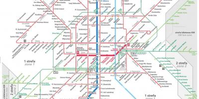 Varsó közlekedési térkép