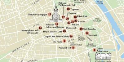 Térkép Varsói a turisztikai látványosságok