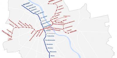 Térkép Varsói metró 2016